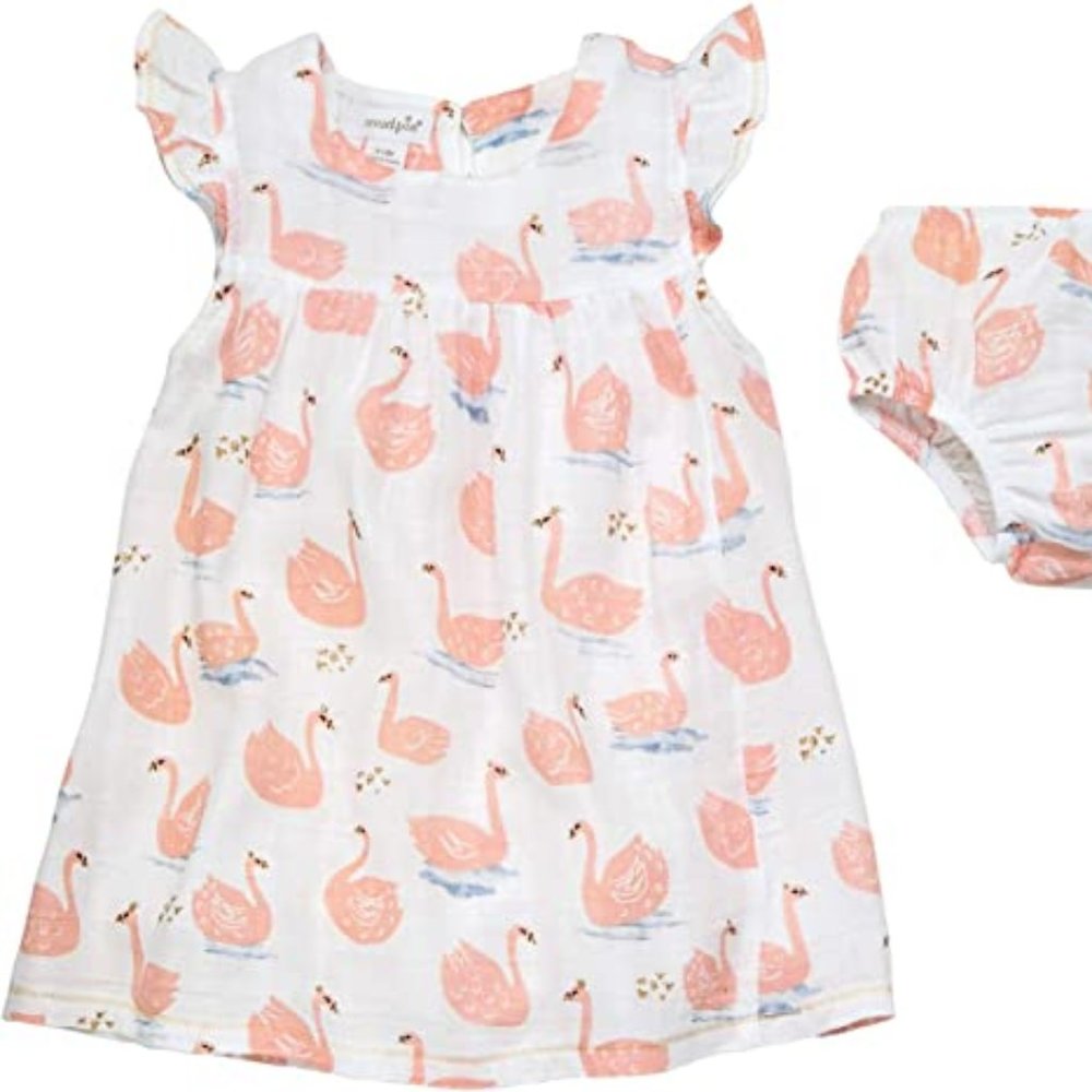 Mud Pie Muslin Swan Girl Dress 4T